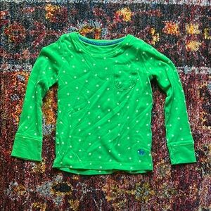Mini Boden Green Long Sleeve Shirt with Star Print